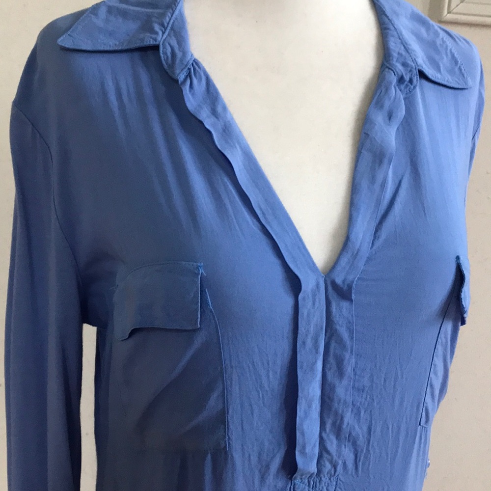 Splendid mixed media long blue shirt - Picture 3 of 14